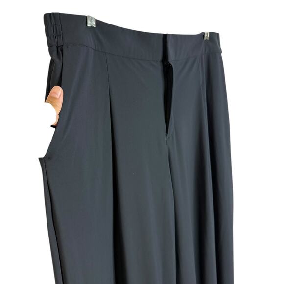 Athleta Women's Pinnacle High Rise Trouser Black Wide Leg Pants Size 16 T - Picture 10 of 12